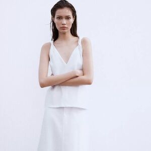 Zara COTTON RUCHED T-SHIRT